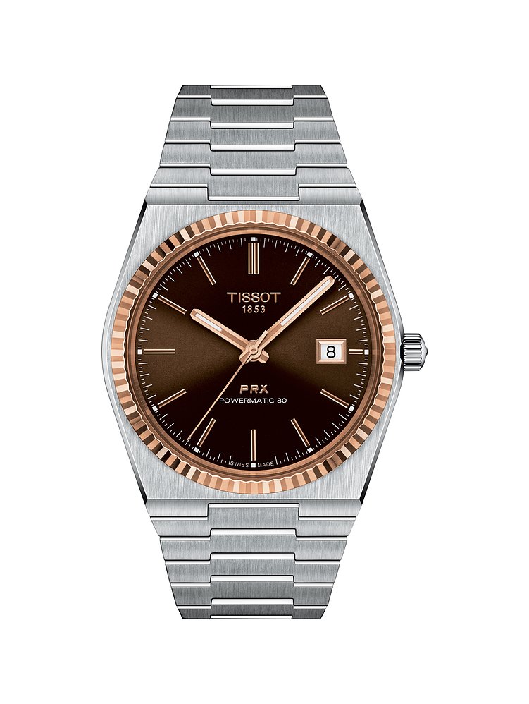 Tissot Herrenuhr PRX Powermatic 80 Stahl & 18K Goldlünette T9314074129100