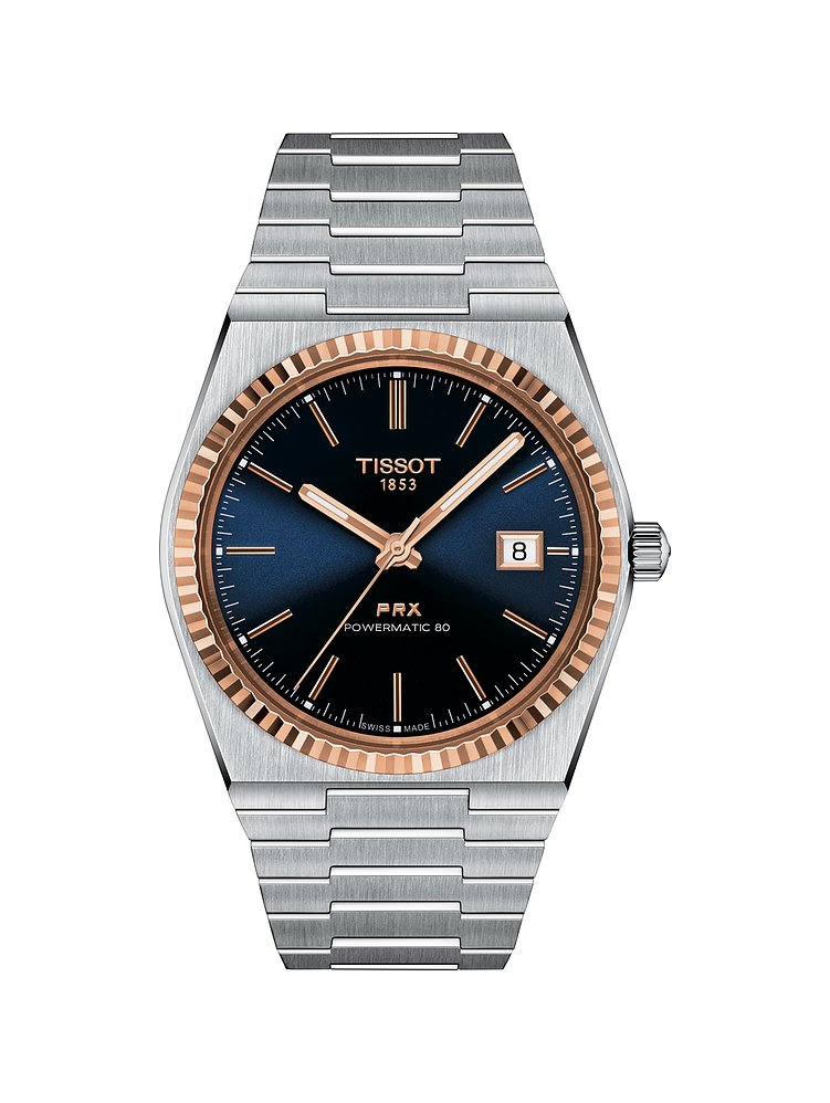 Tissot Herrenuhr PRX Powermatic 80 Stahl & 18K Goldlünette T9314074104100