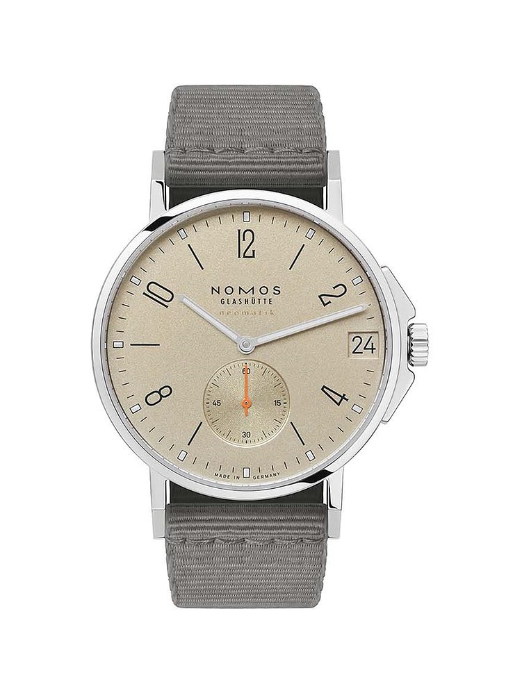 Nomos Glashütte Unisexuhr Ahoi neomatik 38 date sand 527