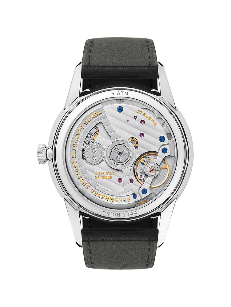 Nomos Glashütte Herrenuhr Orion neomatik 41 date new black 366