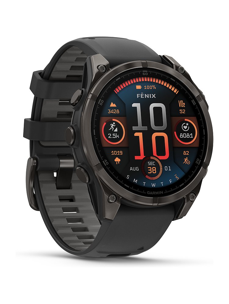 Garmin Garmin Smartwatch Fenix 8 47 mm AMOLED Sapphire Schwarz Carbongrau Titan DLC 010 02904 21