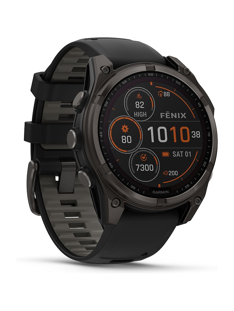 Garmin Smartwatch Fenix 8 - 47 mm Solar Sapphire Graphit Carbongrau Titan DLC 010-02906-11