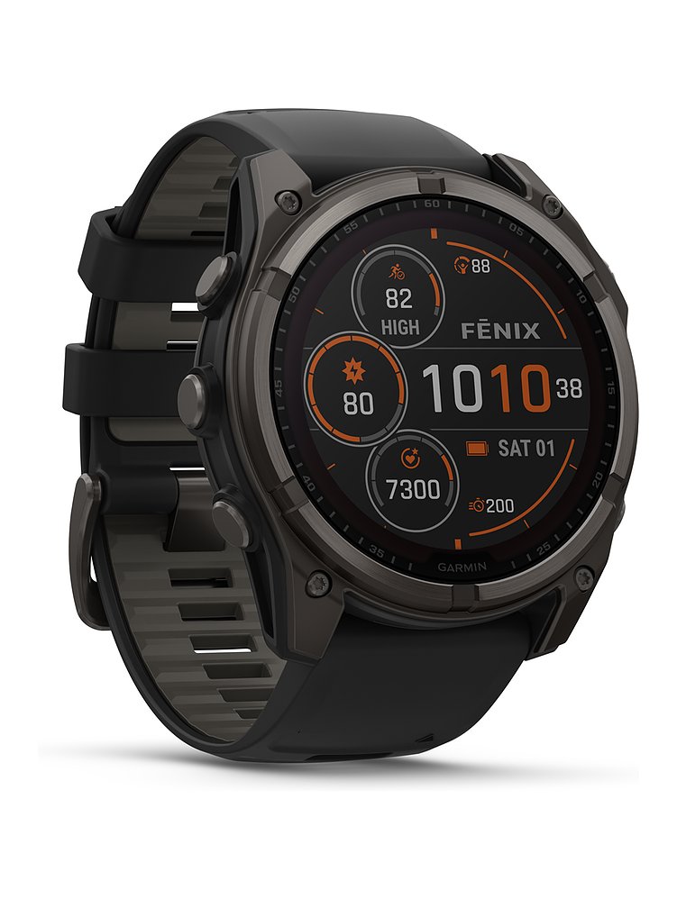 Garmin Smartwatch Fenix 8 - 51 mm Solar Sapphire Graphit Carbongrau Titan DLC 010-02907-11