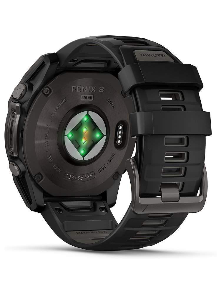 Garmin Smartwatch Fenix  8 - 51 mm Solar Sapphire Graphit Carbongrau Titan DLC  010-02907-11