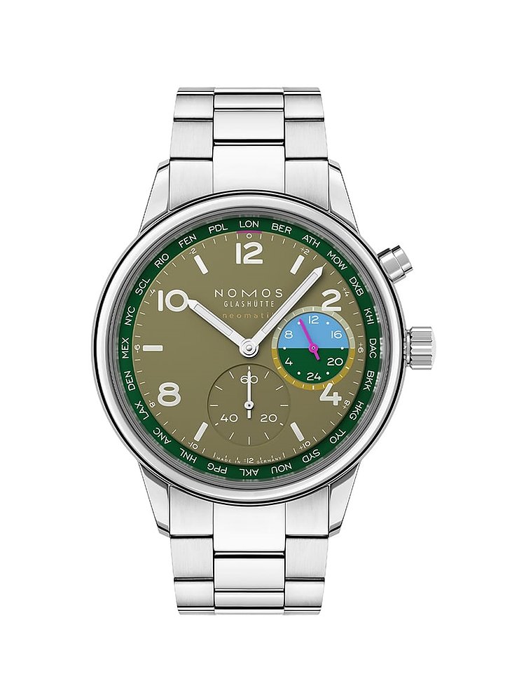 Nomos Glashütte Nomos Glashütte Herrenuhr Club Sport neomatik Weltzeit Jungle 790.S2