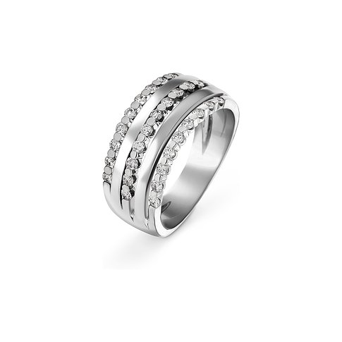 CHRIST Ring aus 585 Weißgold mit Diamanten, mehrreihig.