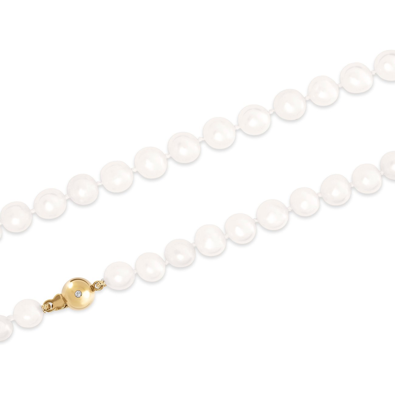 YAMOKO Perlenkette aus 585 Gelbgold mit Perlen und einem Stein.