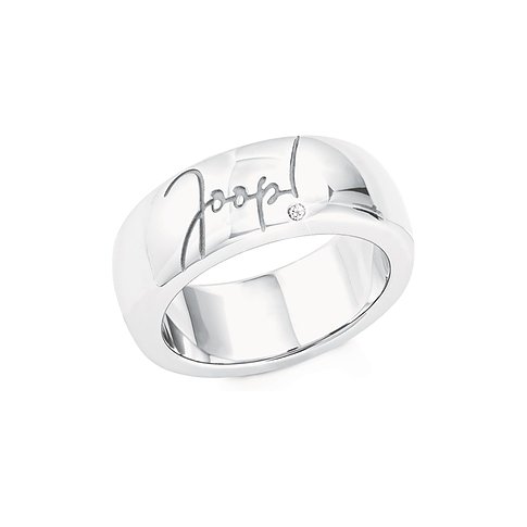 JOOP! Ring aus 925er Silber mit Zirkonia und Gravur.