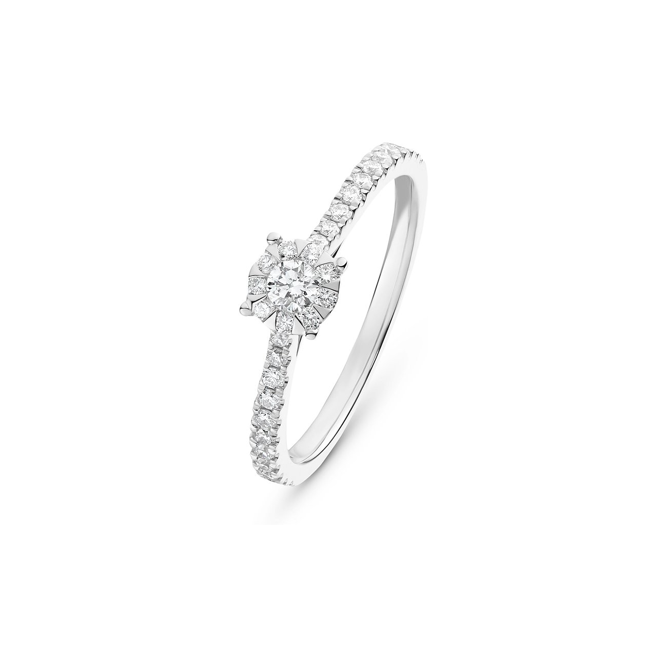 CHRIST Ring aus 585 Weißgold mit Diamanten im Pavé-Setting.