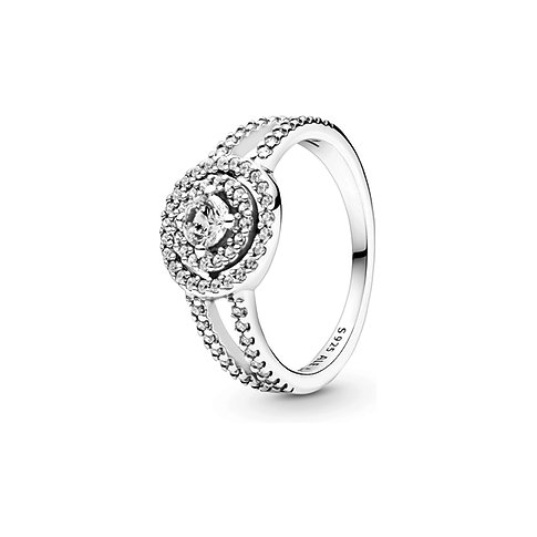 Pandora Ring aus 925er Silber mit Zirkonia, Pavé-Fassung.