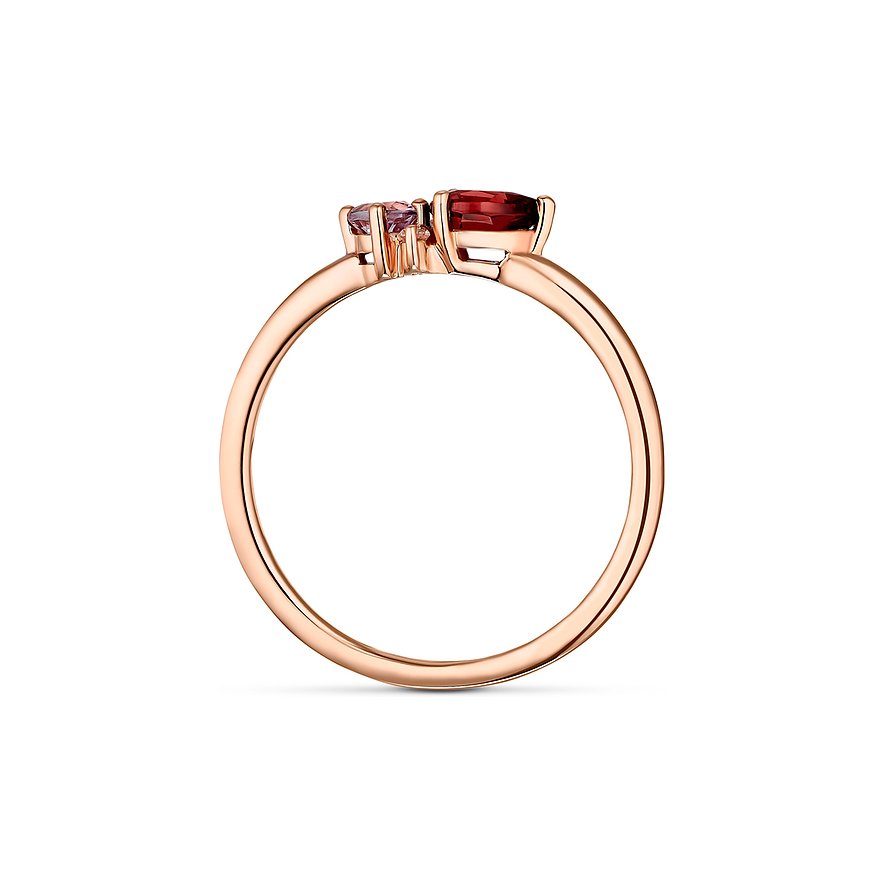CHRIST Ring aus 375 Roségold mit Granat.