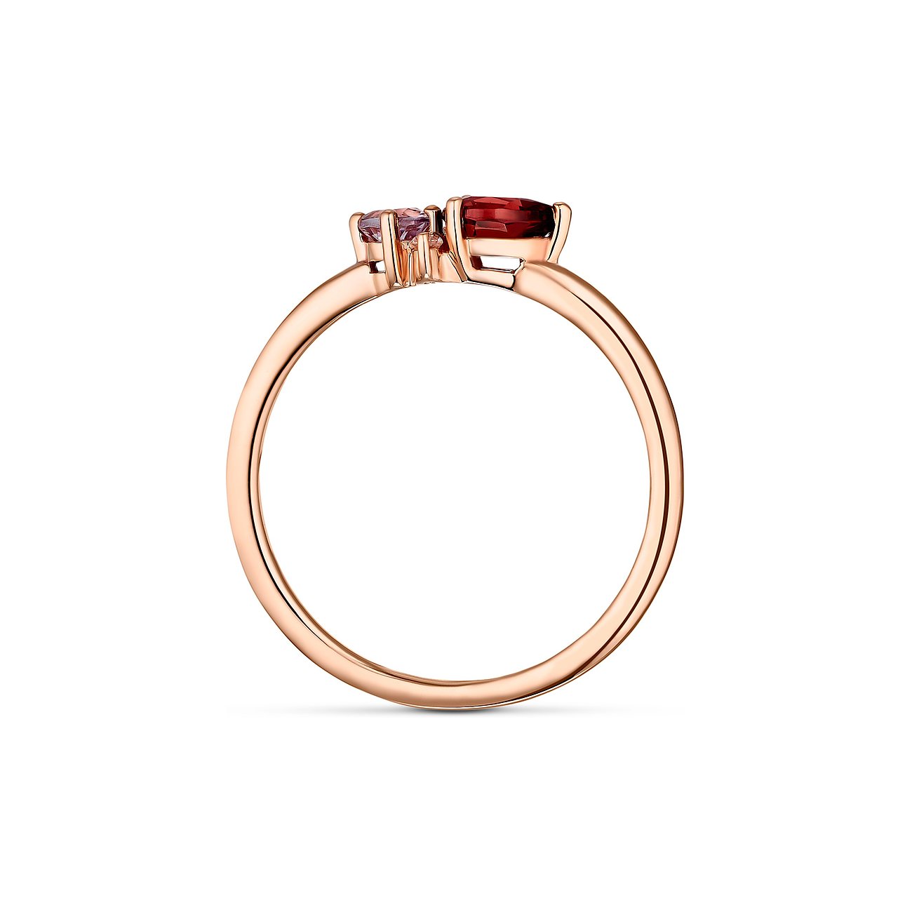 CHRIST Ring aus 375 Roségold mit Granat.