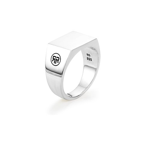 Rebel & Rose Ring aus 925er Silber mit Logo.