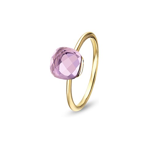 CHRIST Ring aus 585 Gelbgold mit facettiertem Amethyst.