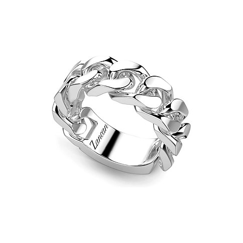 Zancan Ring aus 925er Silber, Gliederarmband-Design.