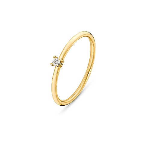 CHRIST Ring aus 375 Gelbgold mit Diamant.