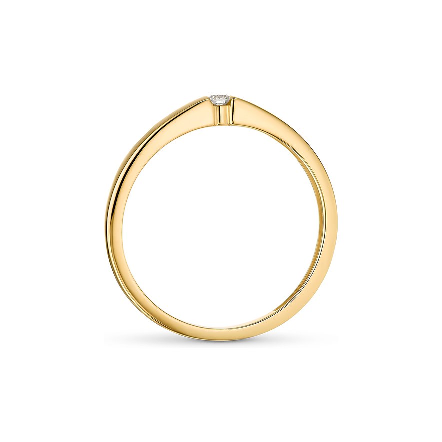 CHRIST Ring aus 375 Gelbgold mit Diamant.