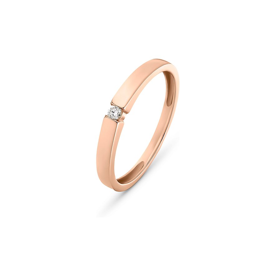CHRIST Ring aus 375 Roségold mit Diamant.