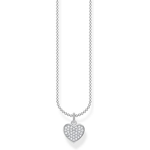 Thomas Sabo Kette aus 925er Silber mit Zirkonia-Herz-Anhänger.
