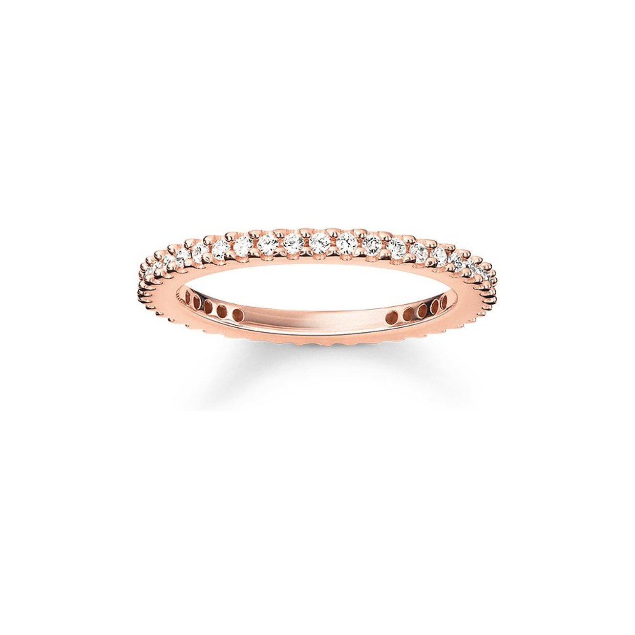 Thomas Sabo Ring aus 925er Silber, roségoldfarben, mit Zirkonia.