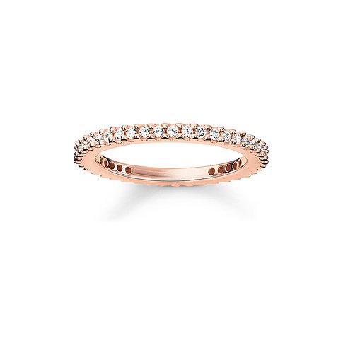 Thomas Sabo Ring aus 925er Silber, roségoldfarben, mit Zirkonia.