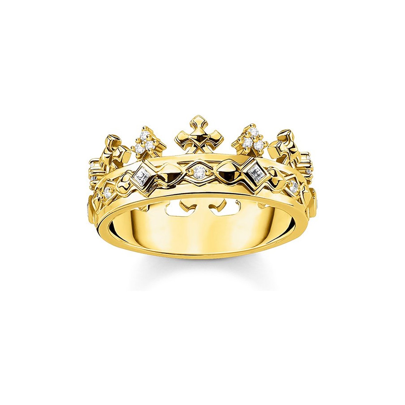 Thomas Sabo Ring aus 925er Silber, mit Zirkonia besetzt, als Krone gestaltet.