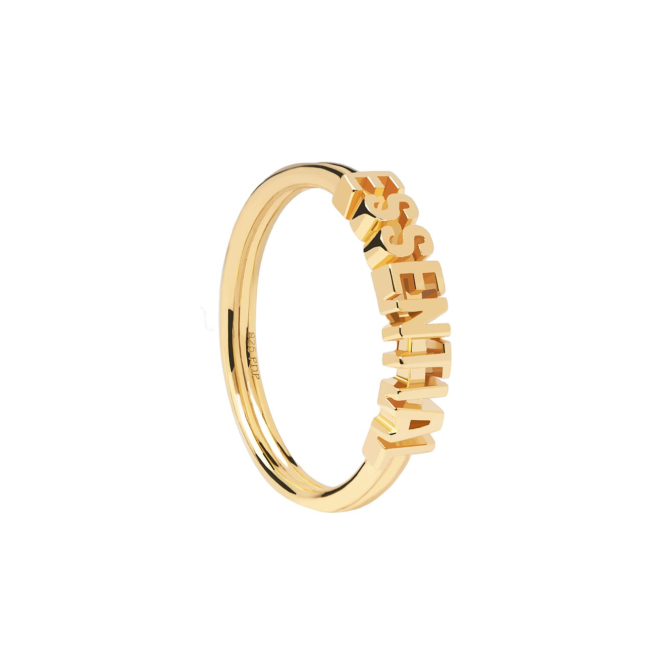 PdPaola Ring aus 925er Silber mit Schriftzug.