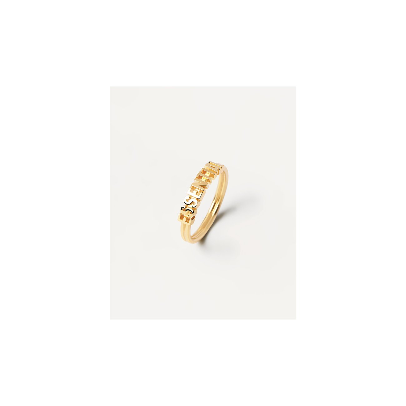PdPaola Ring aus 925er Silber mit Schriftzug.