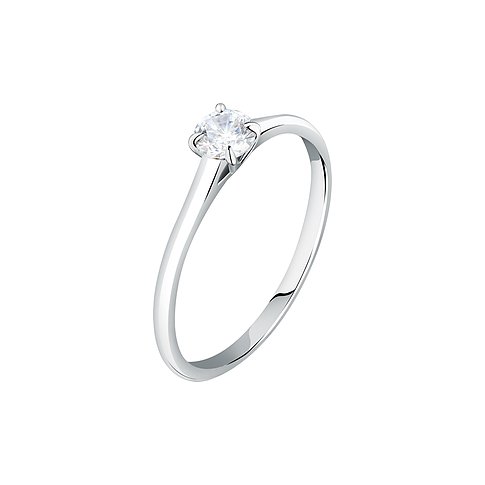 Live Diamond Ring aus 375 Weißgold mit Diamant im Solitärschliff.