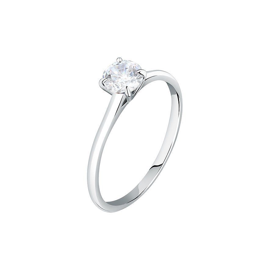 Live Diamond Ring aus 375 Weißgold mit Diamant im Solitär-Schliff.