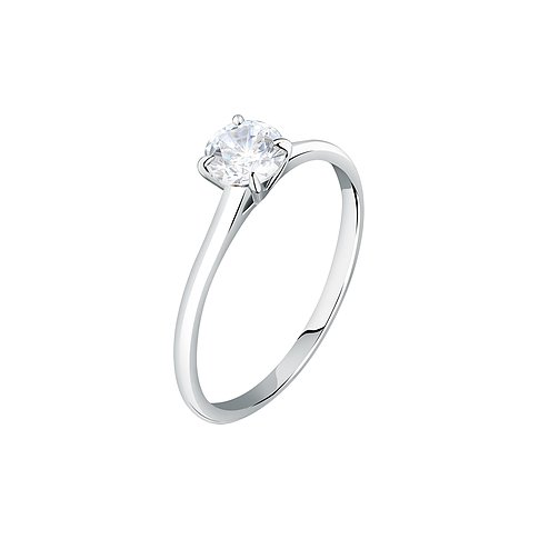 Live Diamond Ring aus 375 Weißgold mit Diamant im Solitär-Schliff.