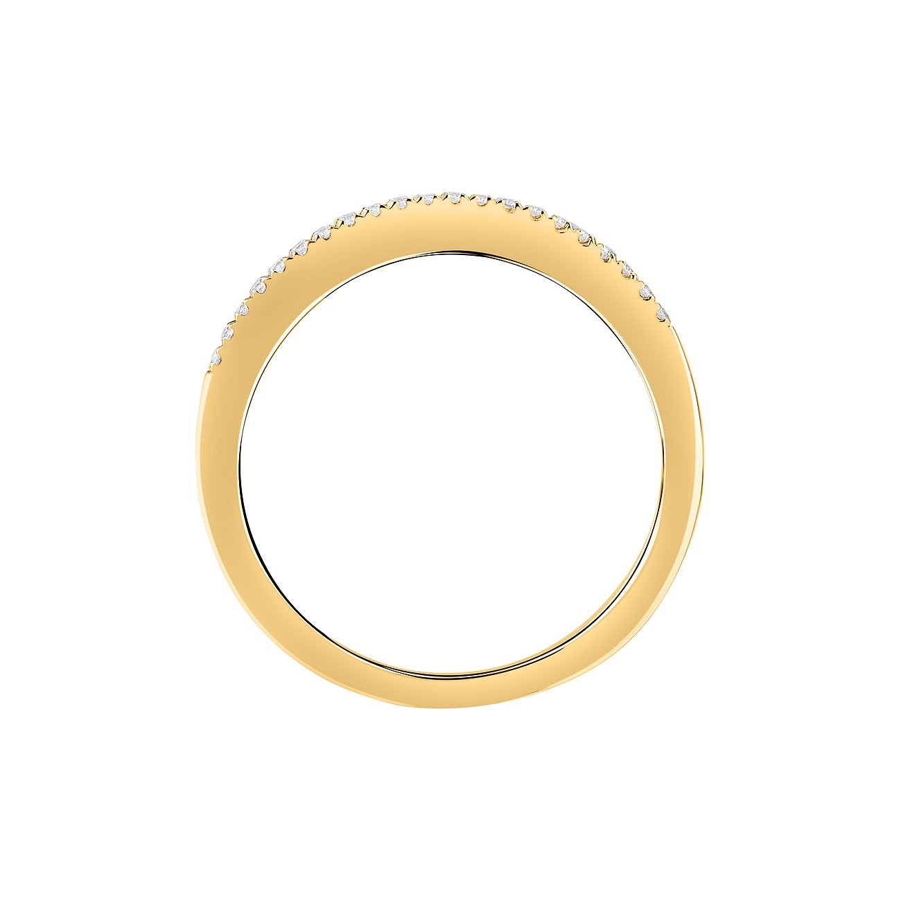 Live Diamond Ring aus 375 Gelbgold, besetzt mit Diamanten.