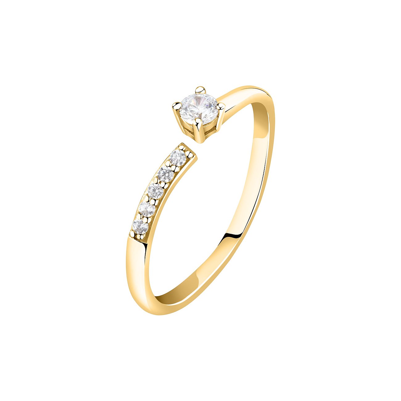 Live Diamond Ring aus 375 Gelbgold mit Diamanten.