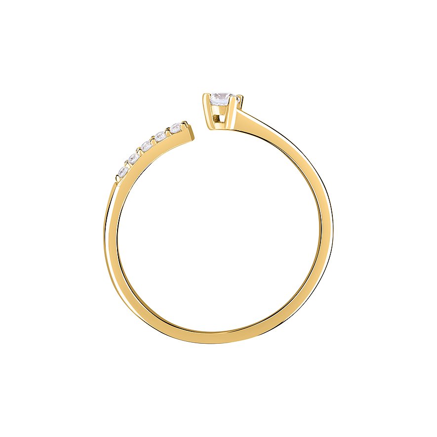 Live Diamond Ring aus 375 Gelbgold mit Diamanten, poliert.