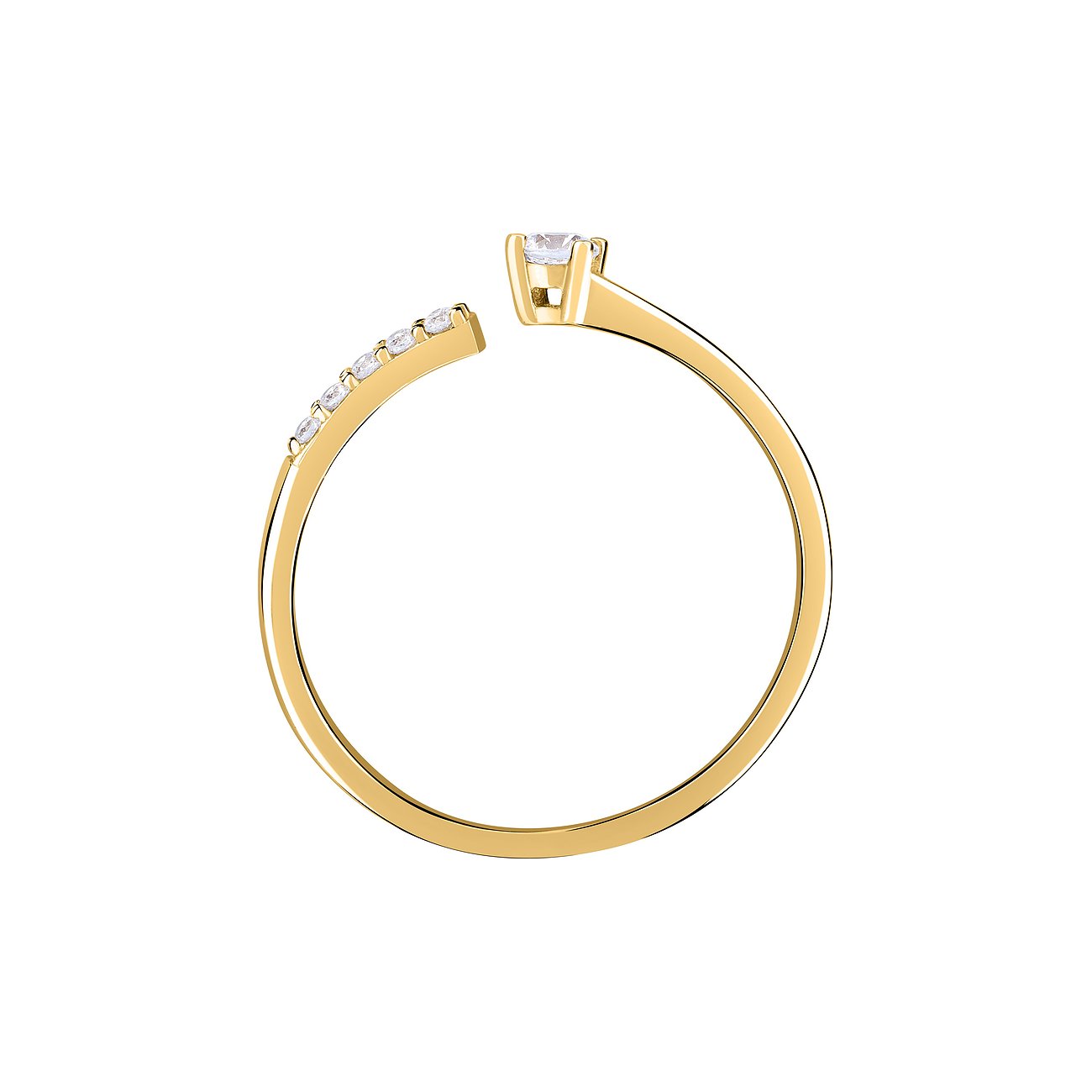 Live Diamond Ring aus 375 Gelbgold mit Diamanten, poliert.