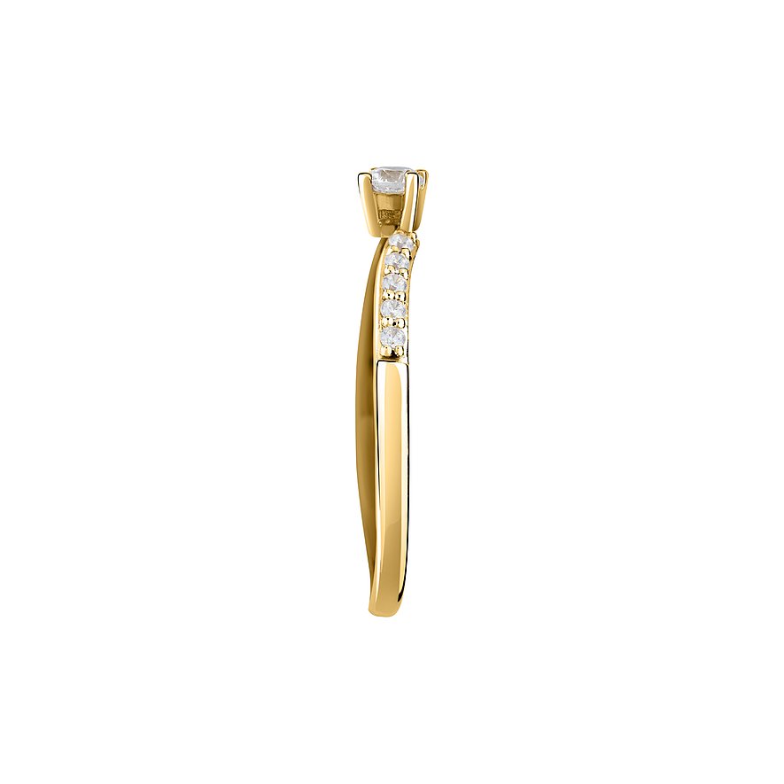 Live Diamond Ring aus 375 Gelbgold mit Diamanten.