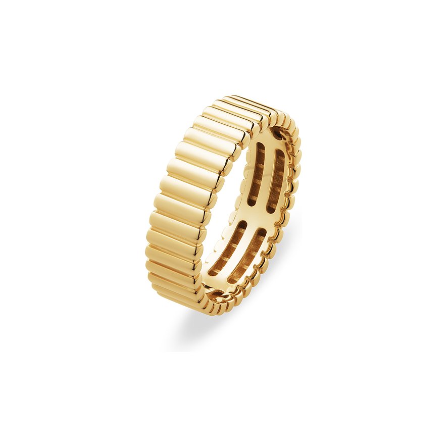 CHRIST Ring aus 585 Gelbgold mit gerilltem Design.