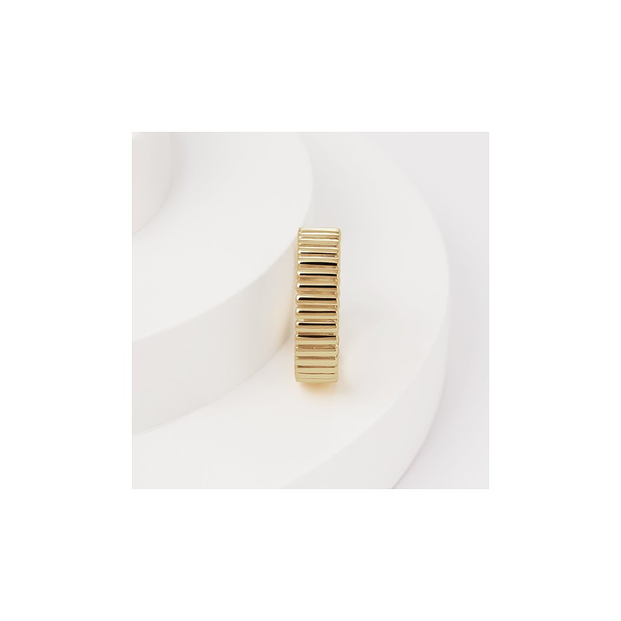 CHRIST Ring aus 585 Gelbgold mit geriffeltem Design.