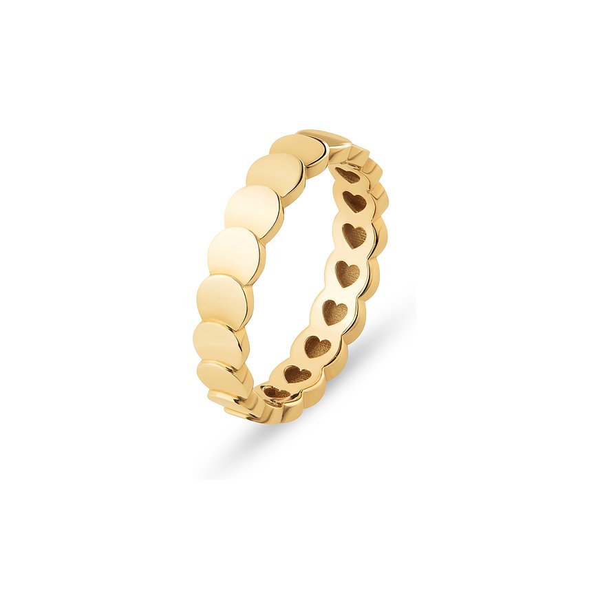 CHRIST Ring aus 585 Gelbgold mit Herz-Ausstanzungen.