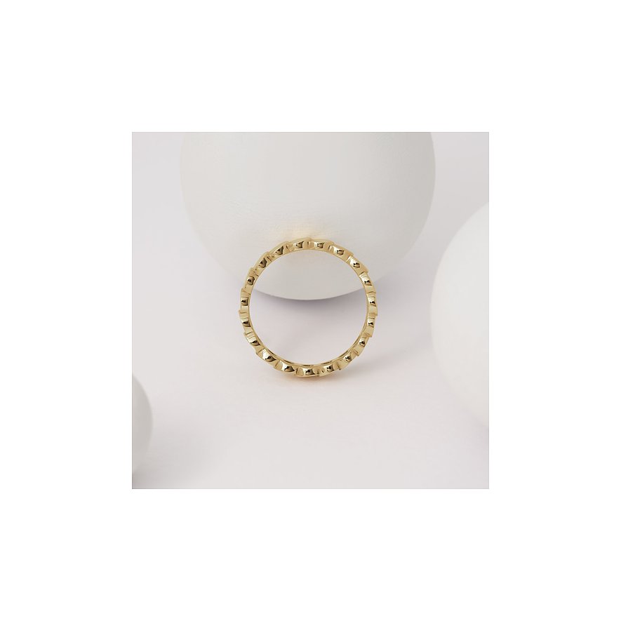 CHRIST Ring aus 585 Gelbgold mit geometrischem Muster.