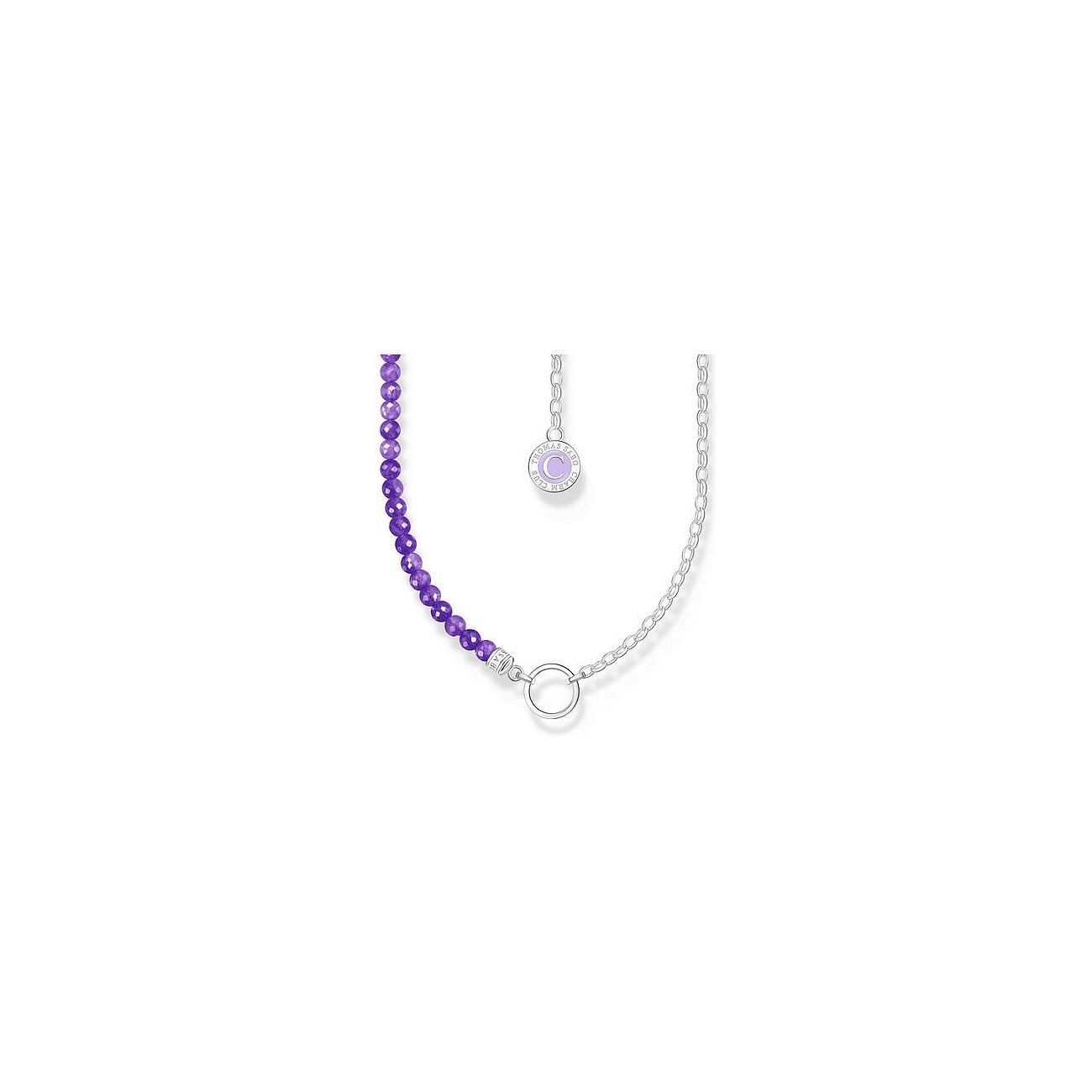 Thomas Sabo Armband aus Silber mit Amethyst und Emaille-Anhänger.