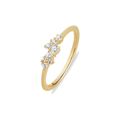 CHRIST Ring aus 585 Gelbgold mit Diamanten, zarte Fassung.