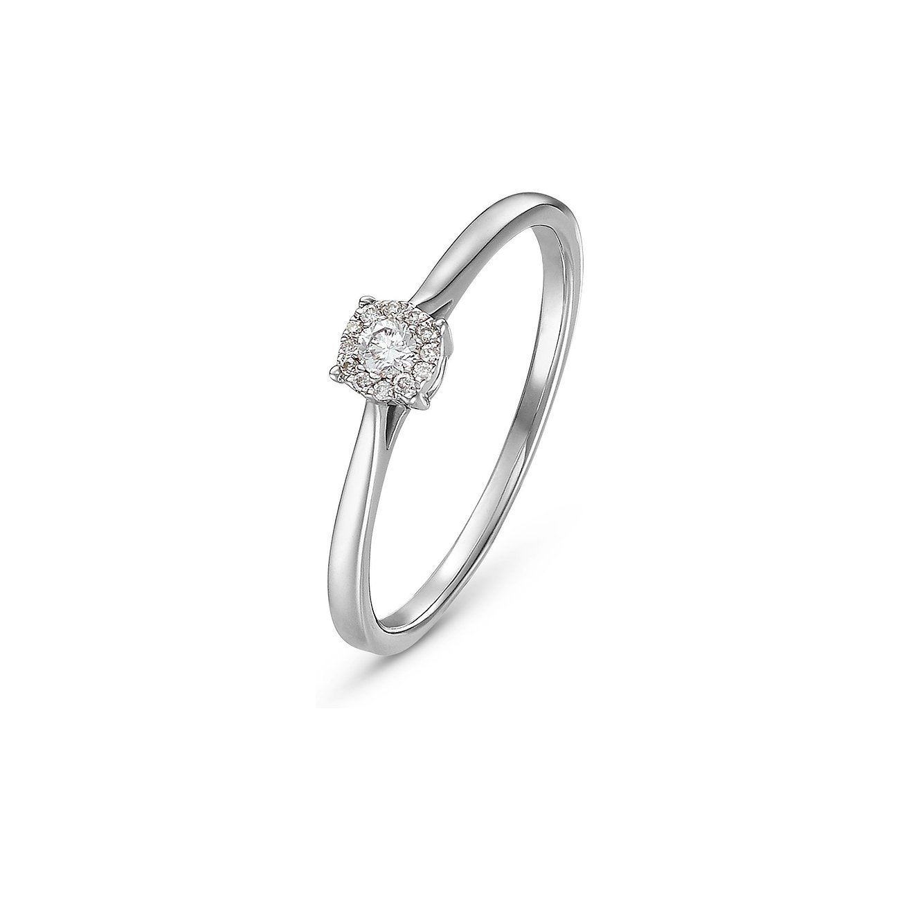 CHRIST Ring aus 585 Weißgold mit Diamanten, Pavé-Fassung.
