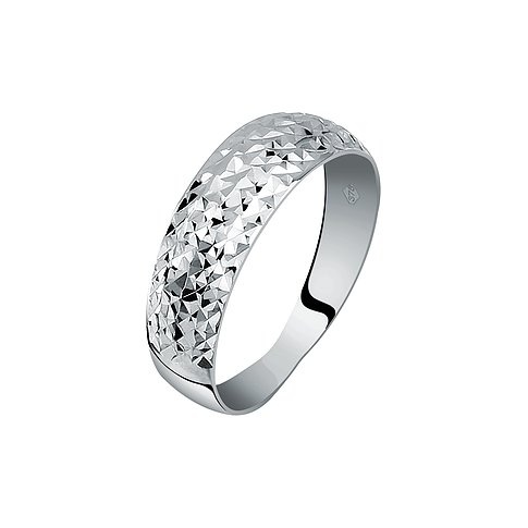 CHRIST Ring aus 375 Weißgold mit Facettenschliff.