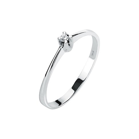 CHRIST Ring aus 375 Weißgold mit Diamant.