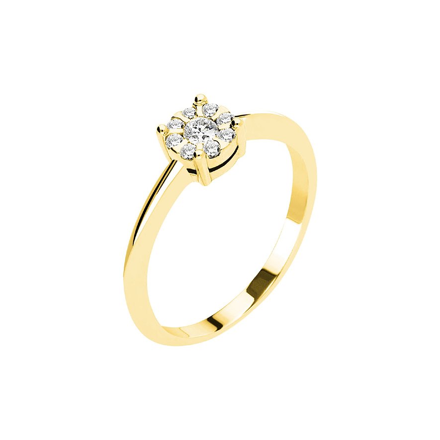 CHRIST Ring aus 585 Gelbgold mit Diamanten im Pavéfass.