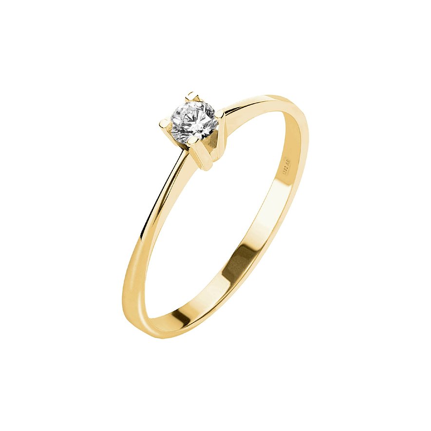 CHRIST Ring aus 585 Gelbgold mit Diamant, Solitär.