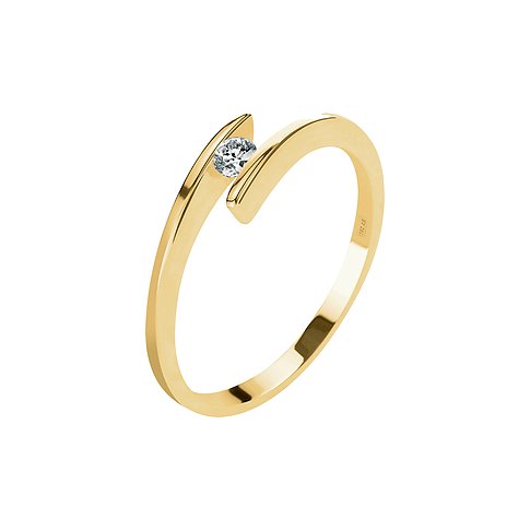CHRIST Ring aus 585 Gelbgold mit Diamant.