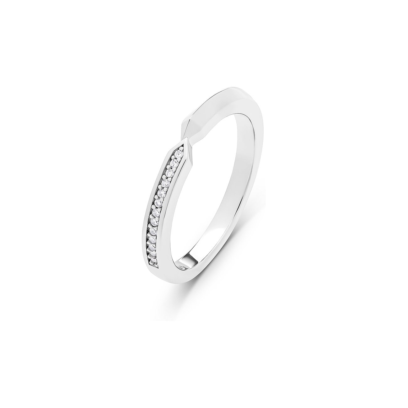JETTE Ring aus 925er recyceltem Silber mit Zirkonia.