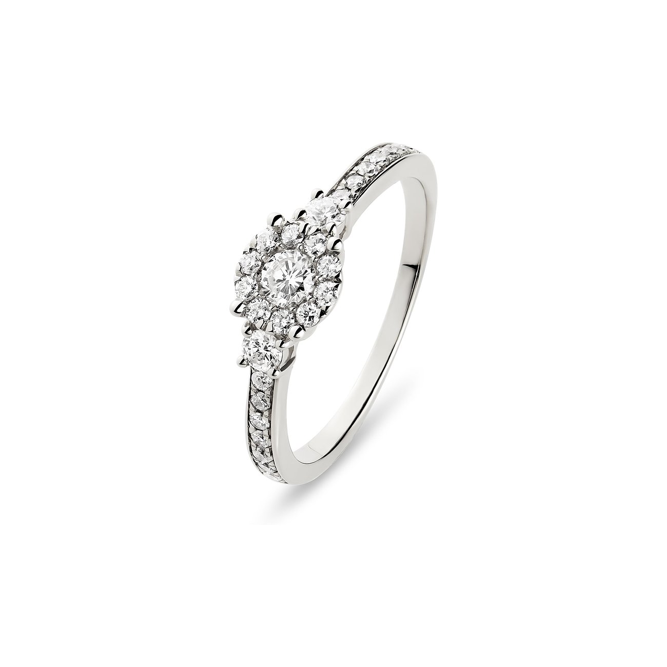 CHRIST Ring aus 585 Weißgold mit Diamanten, Pavé-Fassung.